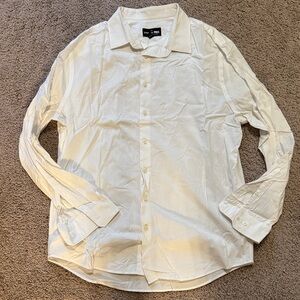 H&M Men's Off-White Casual Button Down Shirt